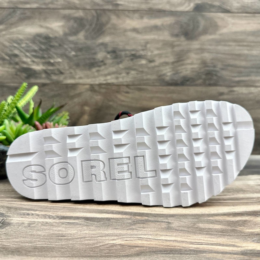 NIB Sorel Roaming Lace 7.5 Slingback Gladiator Flat Leather Sandals Black Pink - Picture 9 of 12